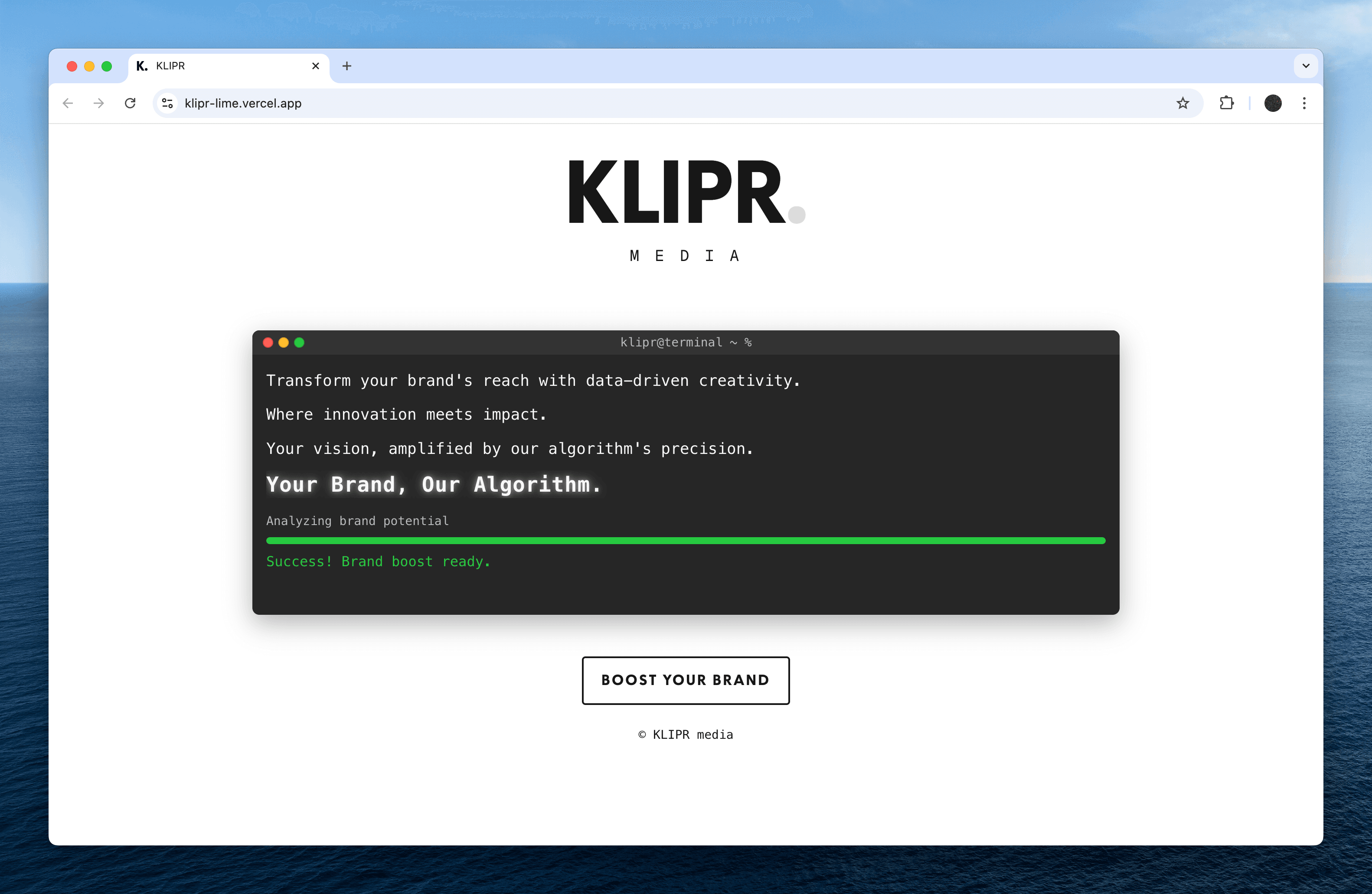 KLIPR Media Project Screenshot